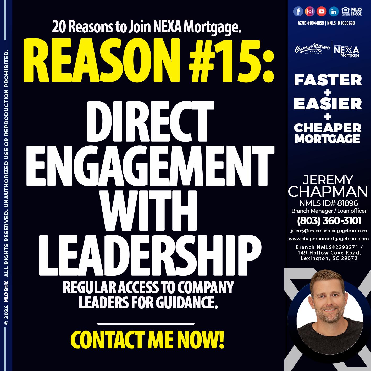 REASON 15 - Jeremy Chapman -Branch Loan Officer