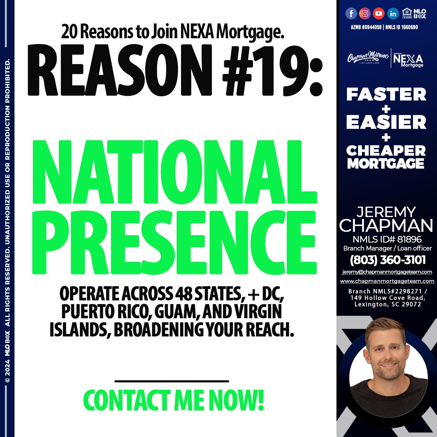 REASON 19 - Jeremy Chapman -Branch Loan Officer