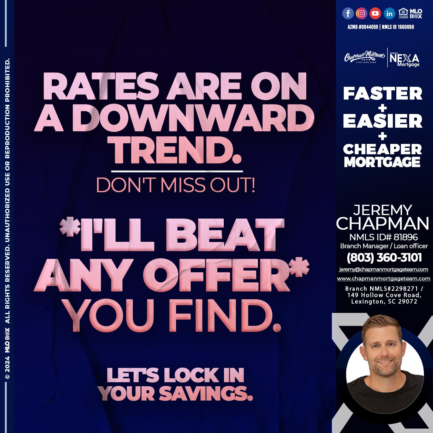 RATES - Jeremy Chapman -Branch Loan Officer