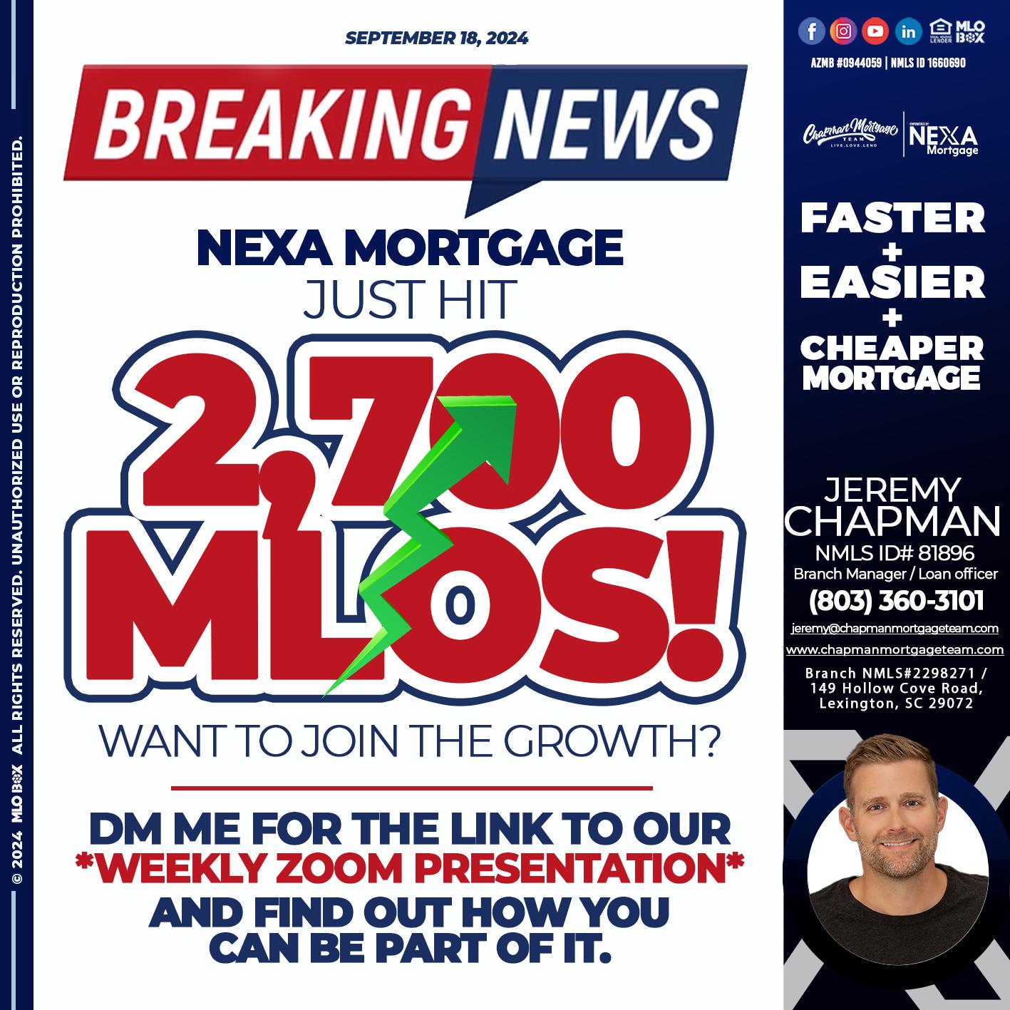 2700 - Jeremy Chapman -Branch Loan Officer