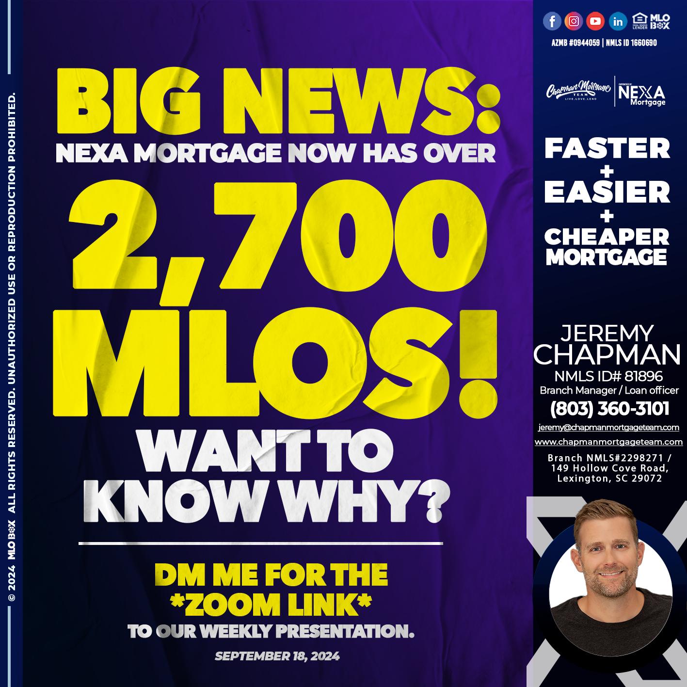 BIG NEWS - Jeremy Chapman -Branch Loan Officer