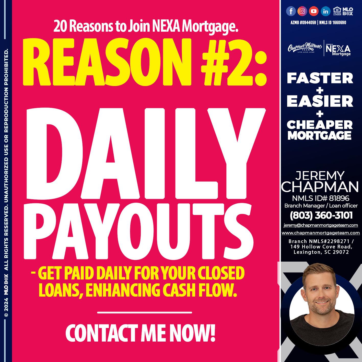 REASON 2 - Jeremy Chapman -Branch Loan Officer