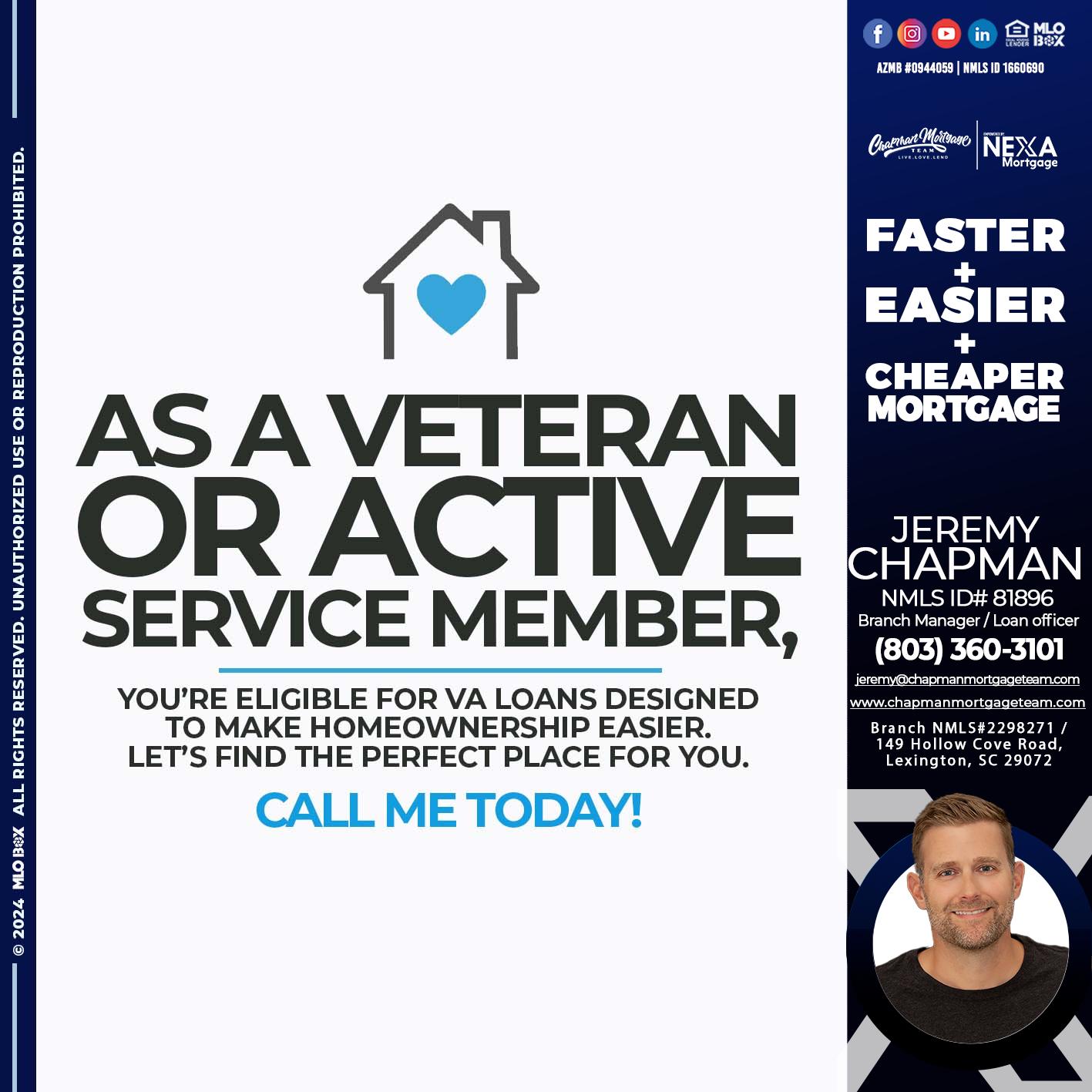 as veteran - Jeremy Chapman -Branch Loan Officer