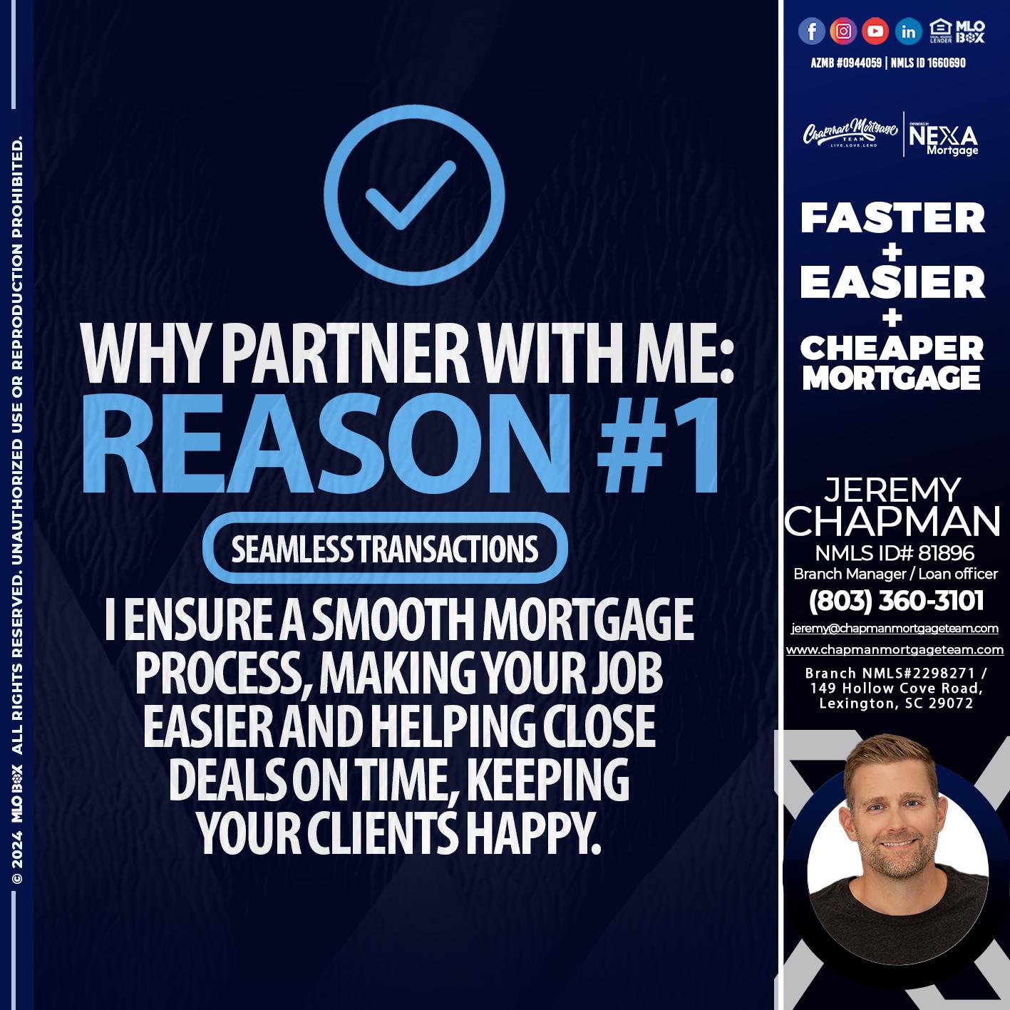 REASON 1 - Jeremy Chapman -Branch Loan Officer