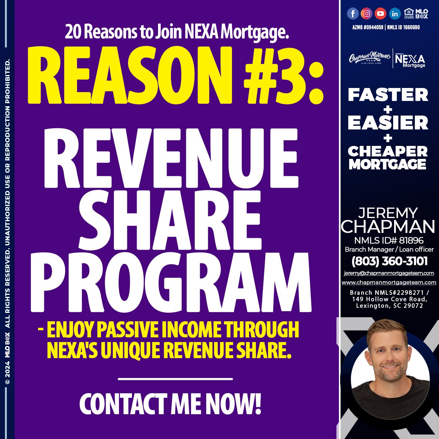 REASON 3 - Jeremy Chapman -Branch Loan Officer