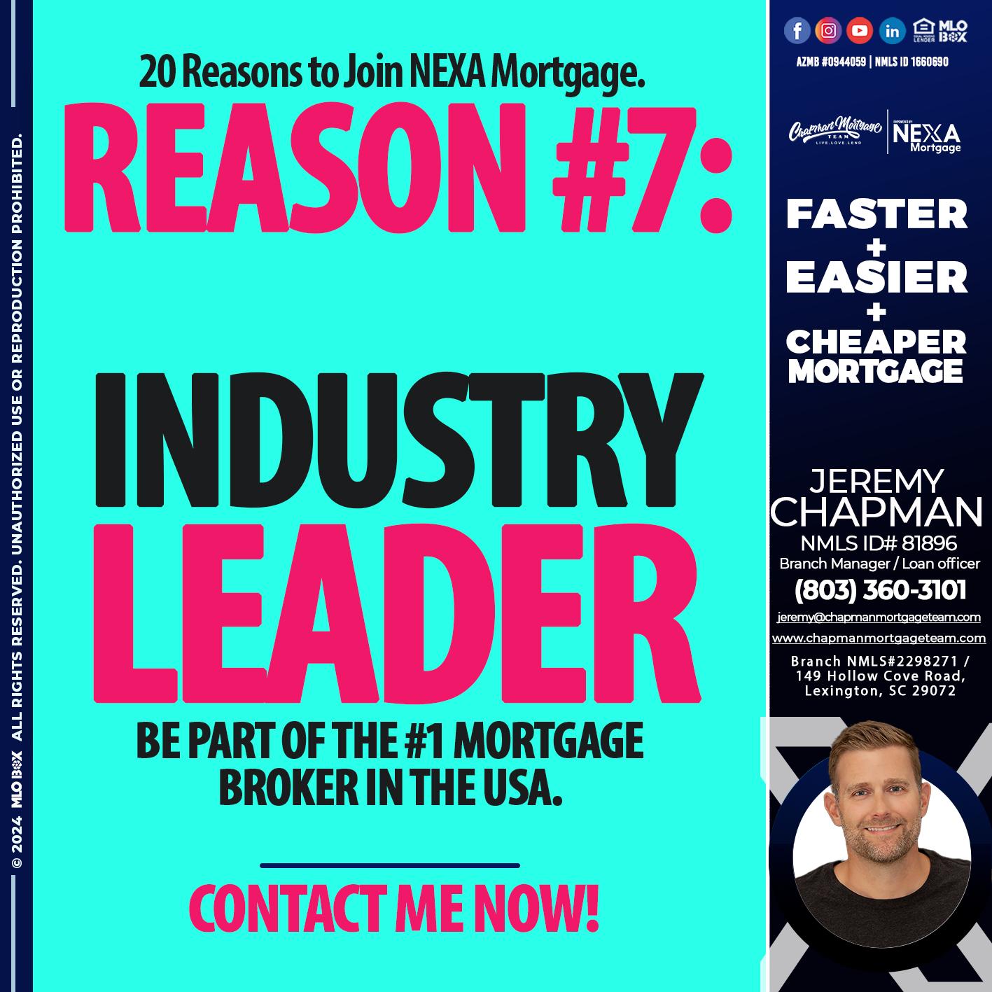 REASON 7 - Jeremy Chapman -Branch Loan Officer