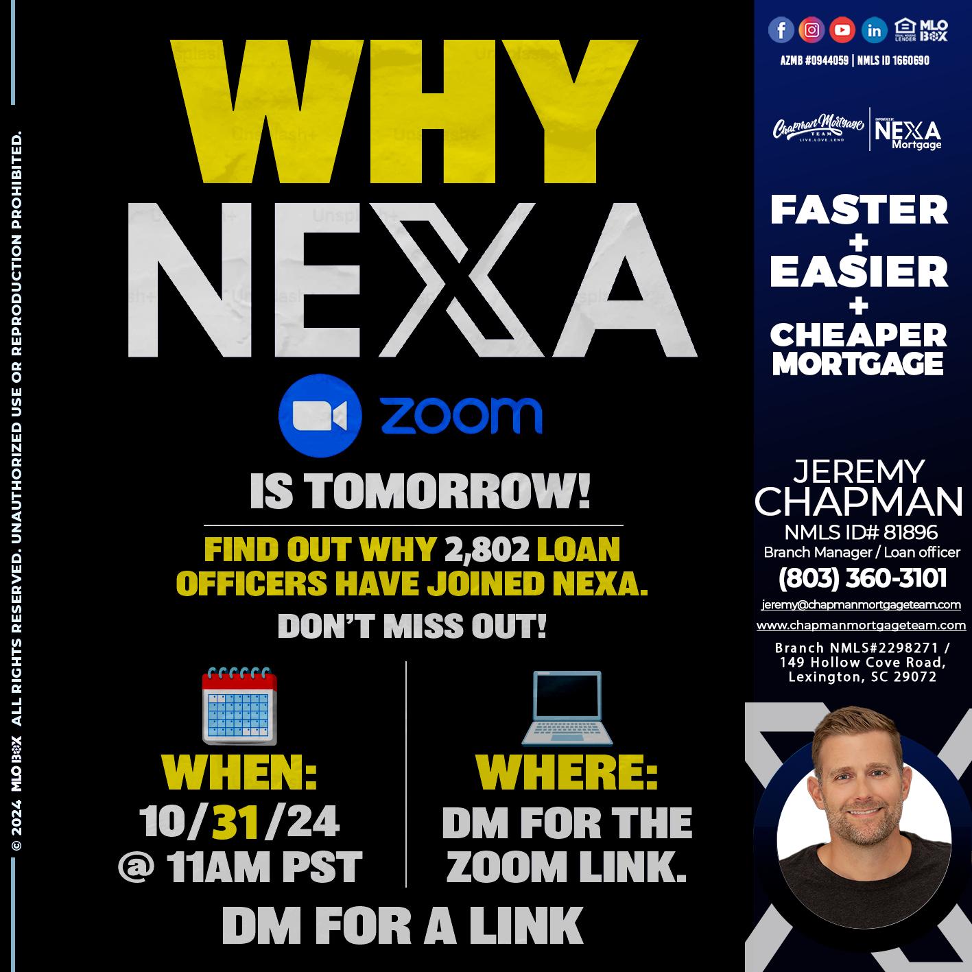 WHY NEXA - Jeremy Chapman -Branch Loan Officer