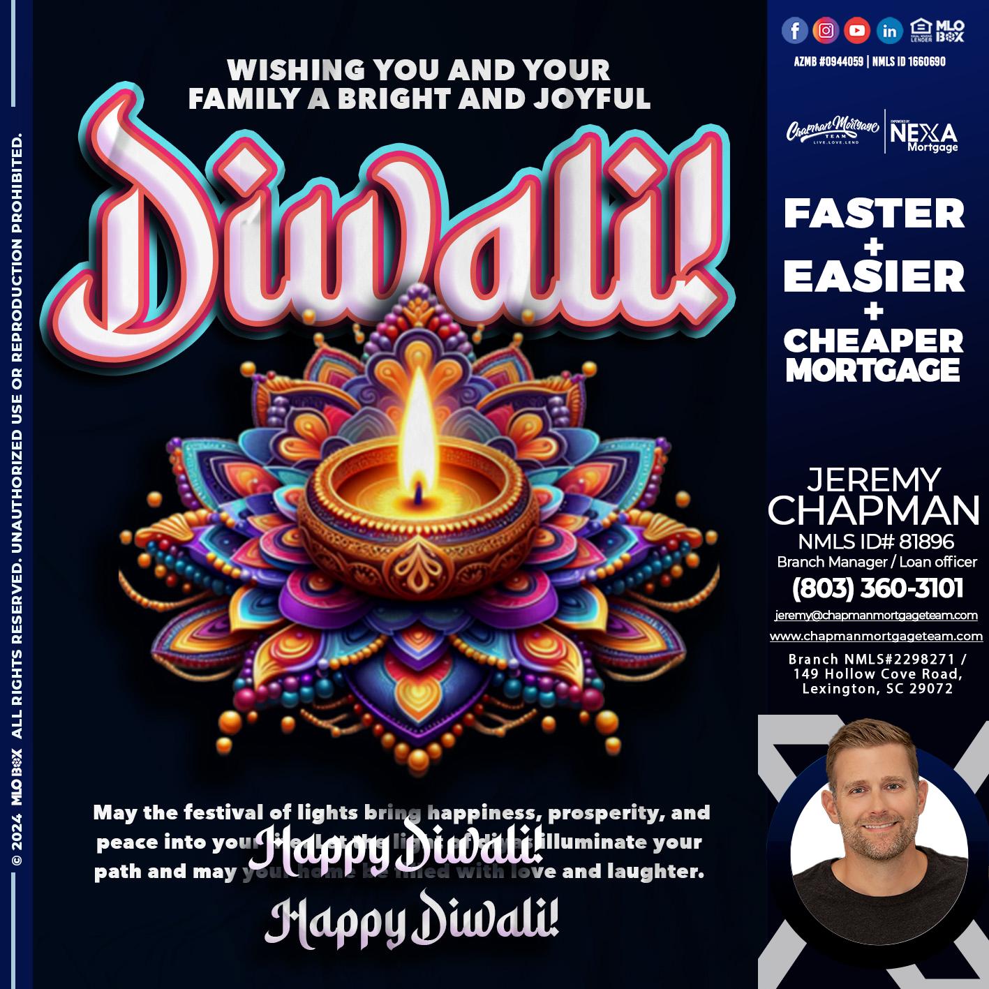 HAPPY DIWALI - Jeremy Chapman -Branch Loan Officer
