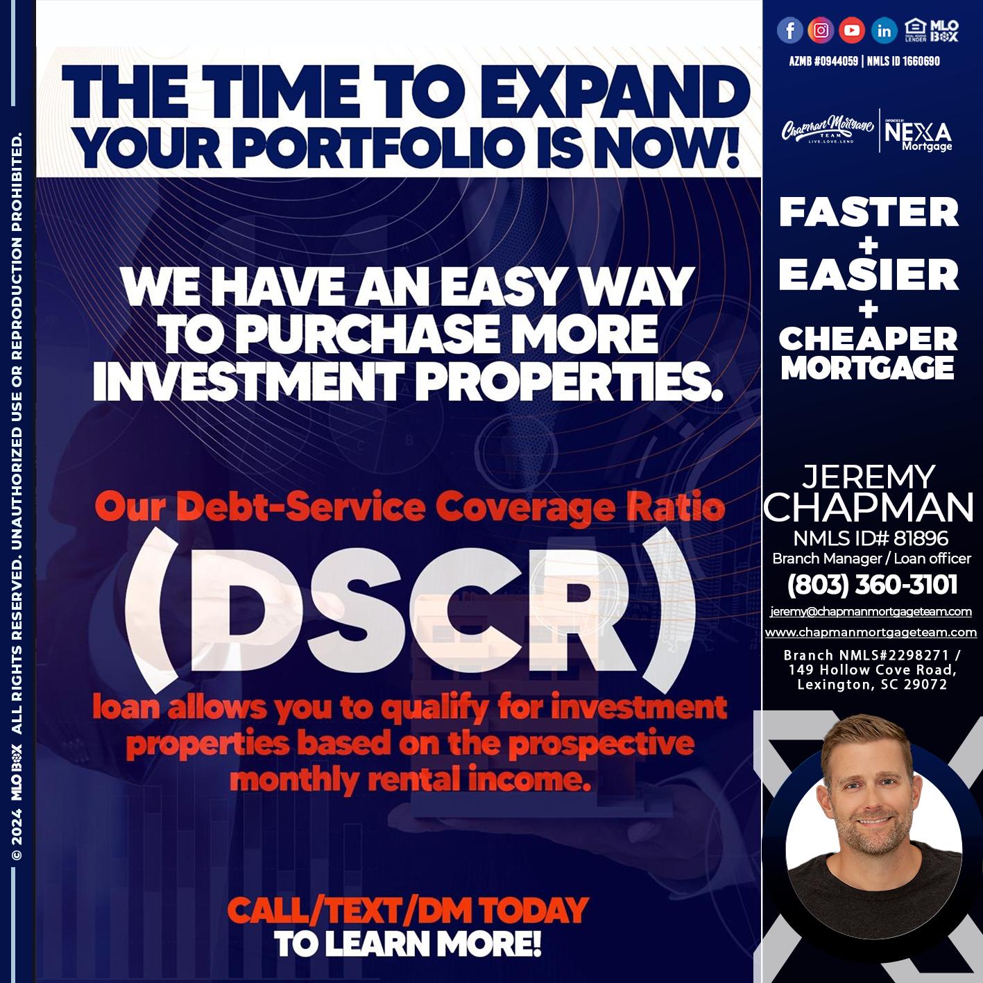 DSCR - Jeremy Chapman -Branch Loan Officer