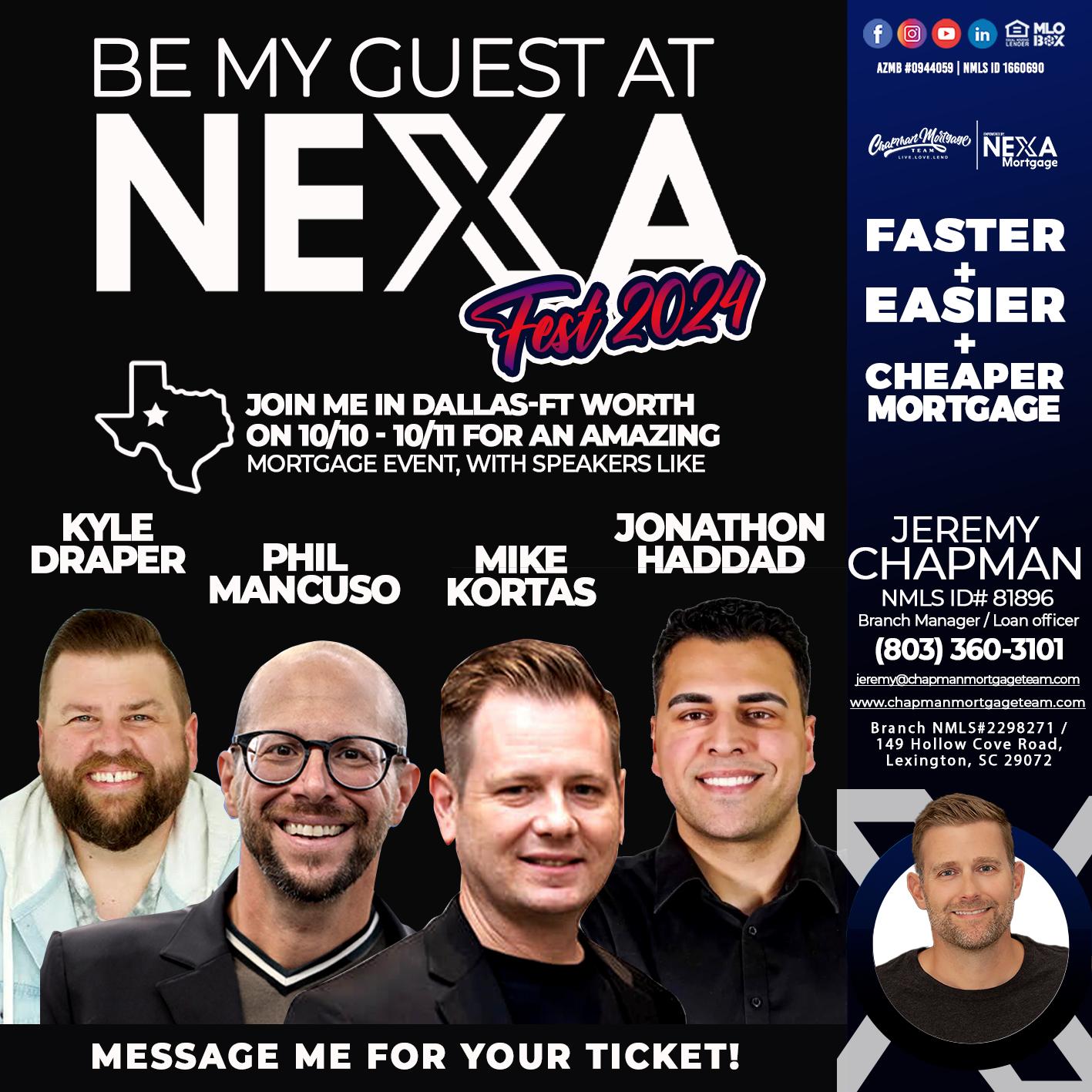 BE MY GUEST - Jeremy Chapman -Branch Loan Officer