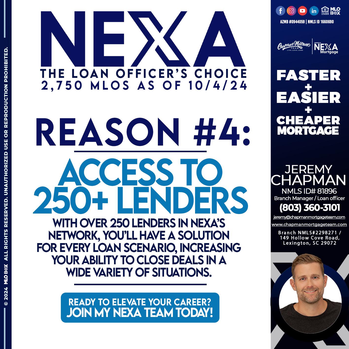 the loan officer choice reason 4 - Jeremy Chapman -Branch Loan Officer