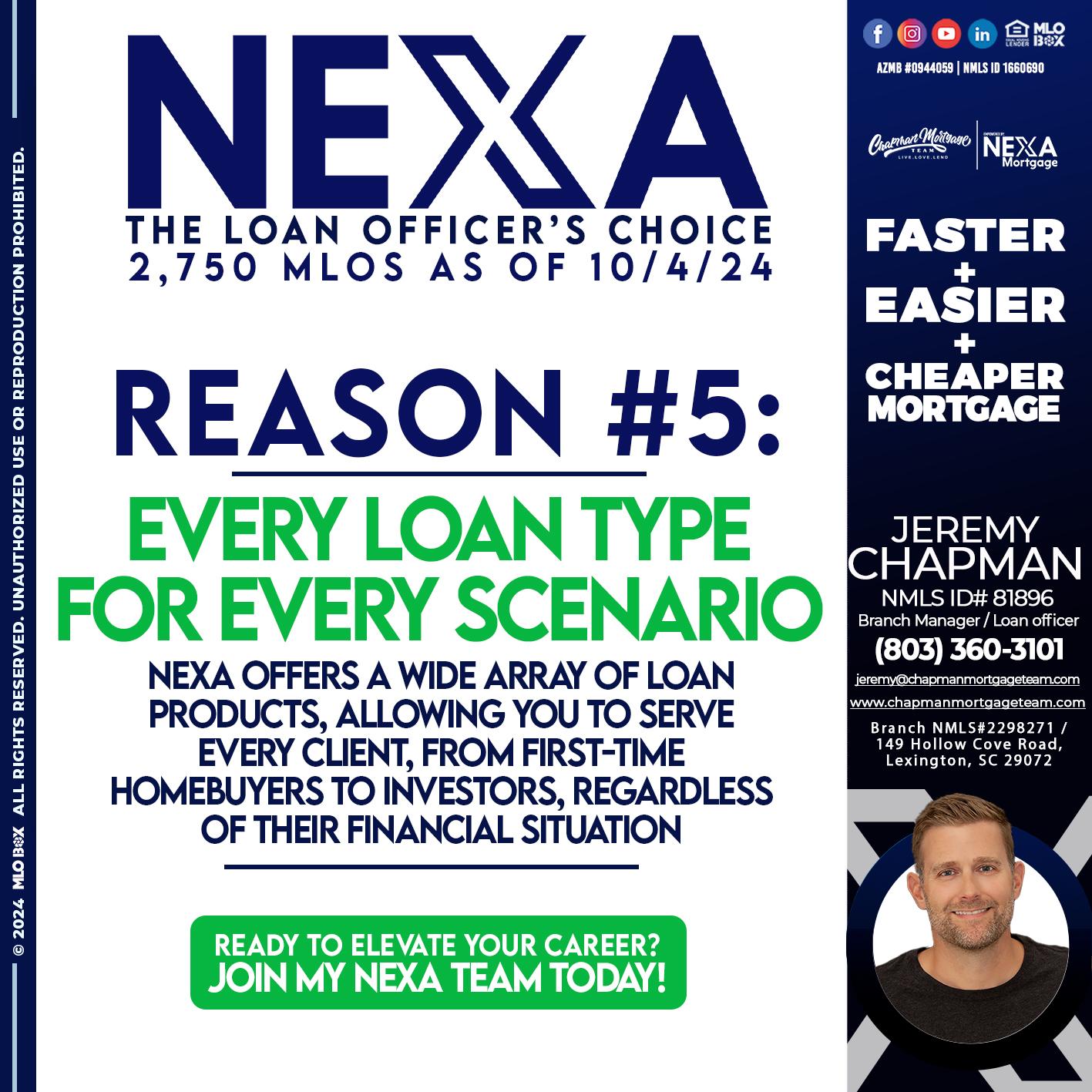 THE LOAN OFFICER´S CHOICE REASON 5 - Jeremy Chapman -Branch Loan Officer