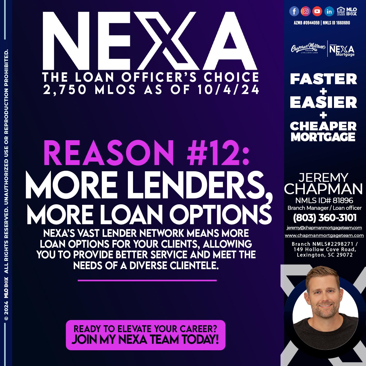 REASON 12 CHOICE - Jeremy Chapman -Branch Loan Officer
