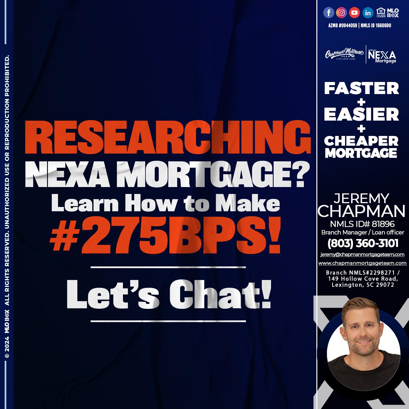 RESEARCHING - Jeremy Chapman -Branch Loan Officer
