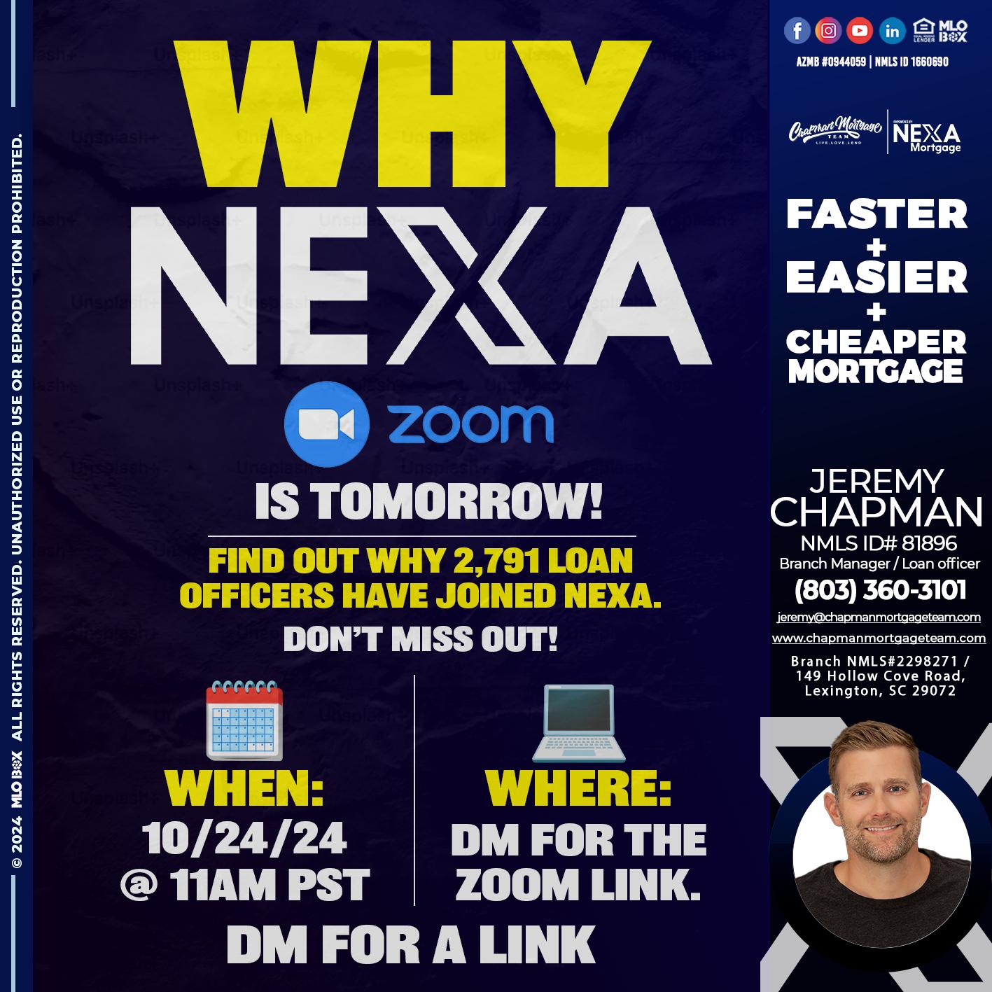 WHY NEXA - Jeremy Chapman -Branch Loan Officer