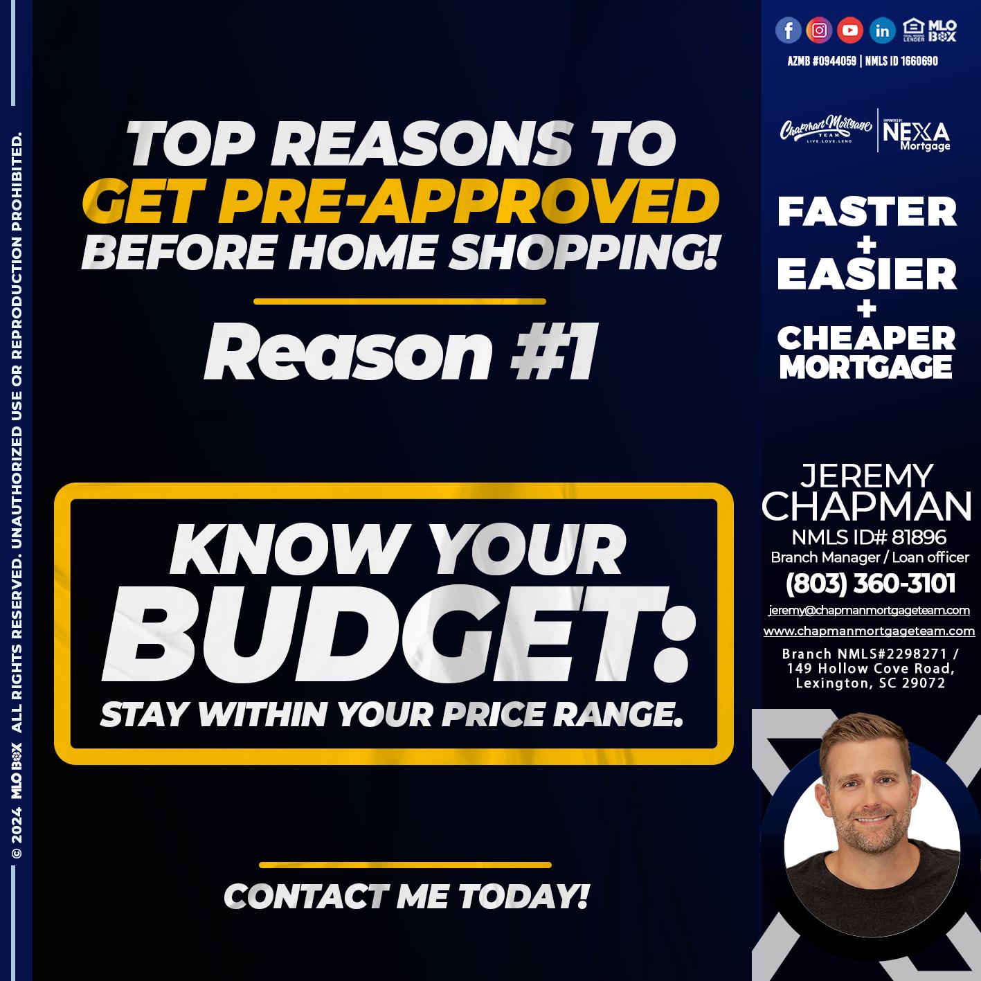 REASON 1 - Jeremy Chapman -Branch Loan Officer