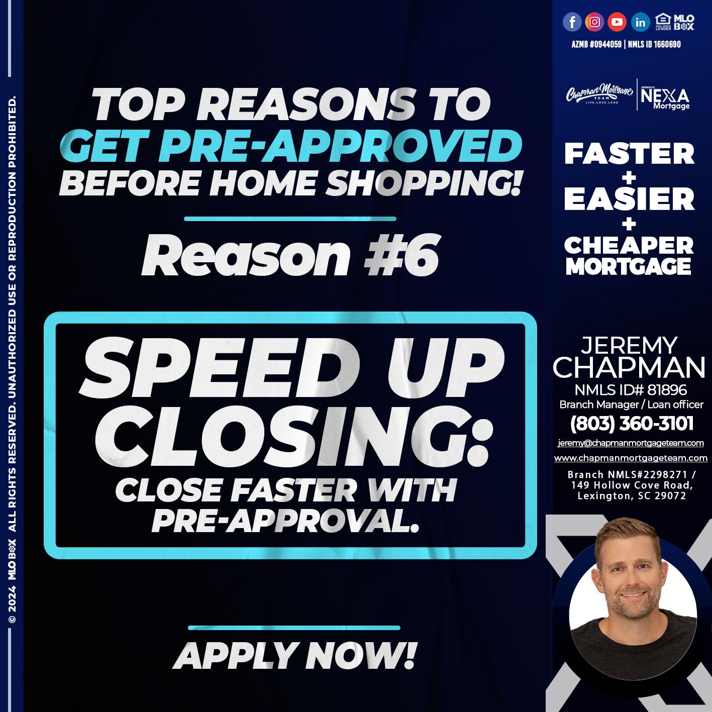 REASON 6 - Jeremy Chapman -Branch Loan Officer