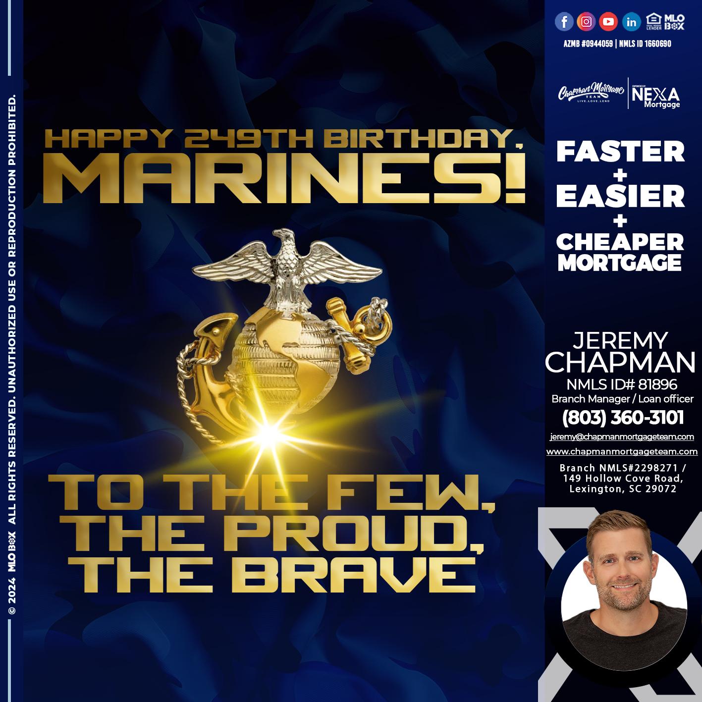 MARINES BIRTHDAY - Jeremy Chapman -Branch Loan Officer