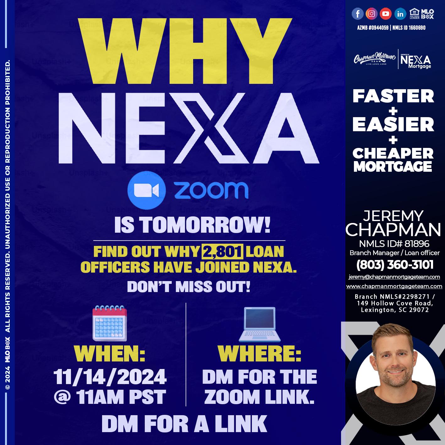 WHY NEXA - Jeremy Chapman -Branch Loan Officer