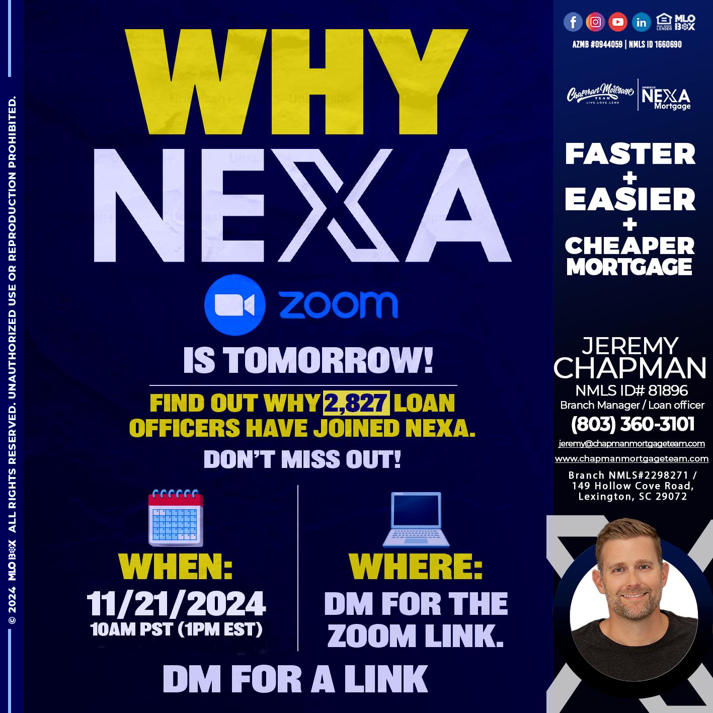 WHY NEXA - Jeremy Chapman -Branch Loan Officer