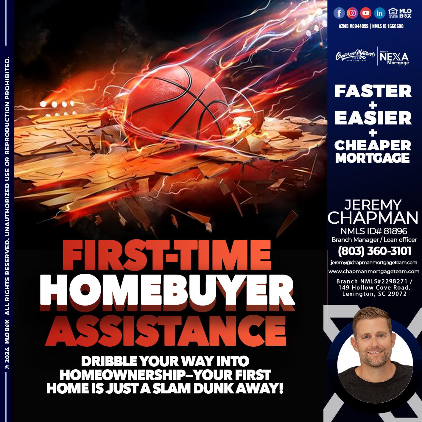 FIRST TIME HOME BUYER DP - Jeremy Chapman -Branch Loan Officer