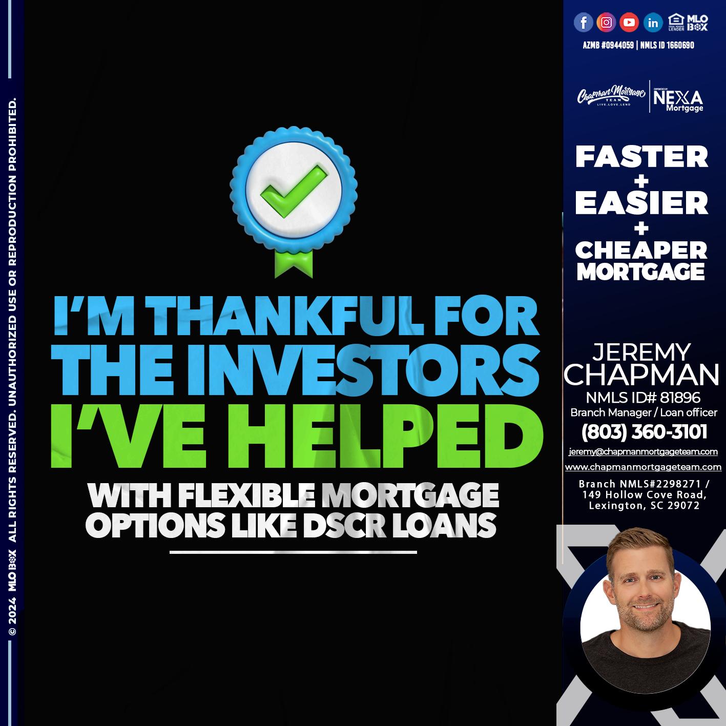IM THANKFULL - Jeremy Chapman -Branch Loan Officer