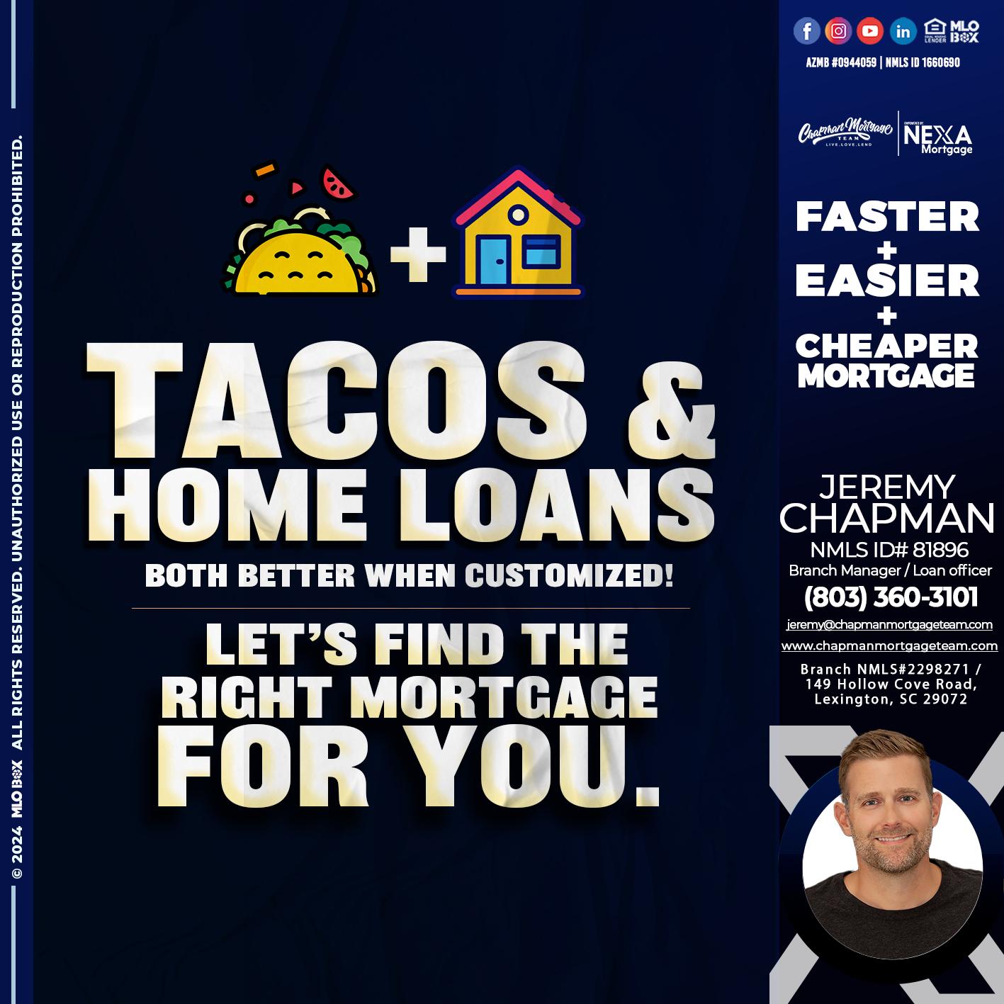 TACOS & LOANS - Jeremy Chapman -Branch Loan Officer