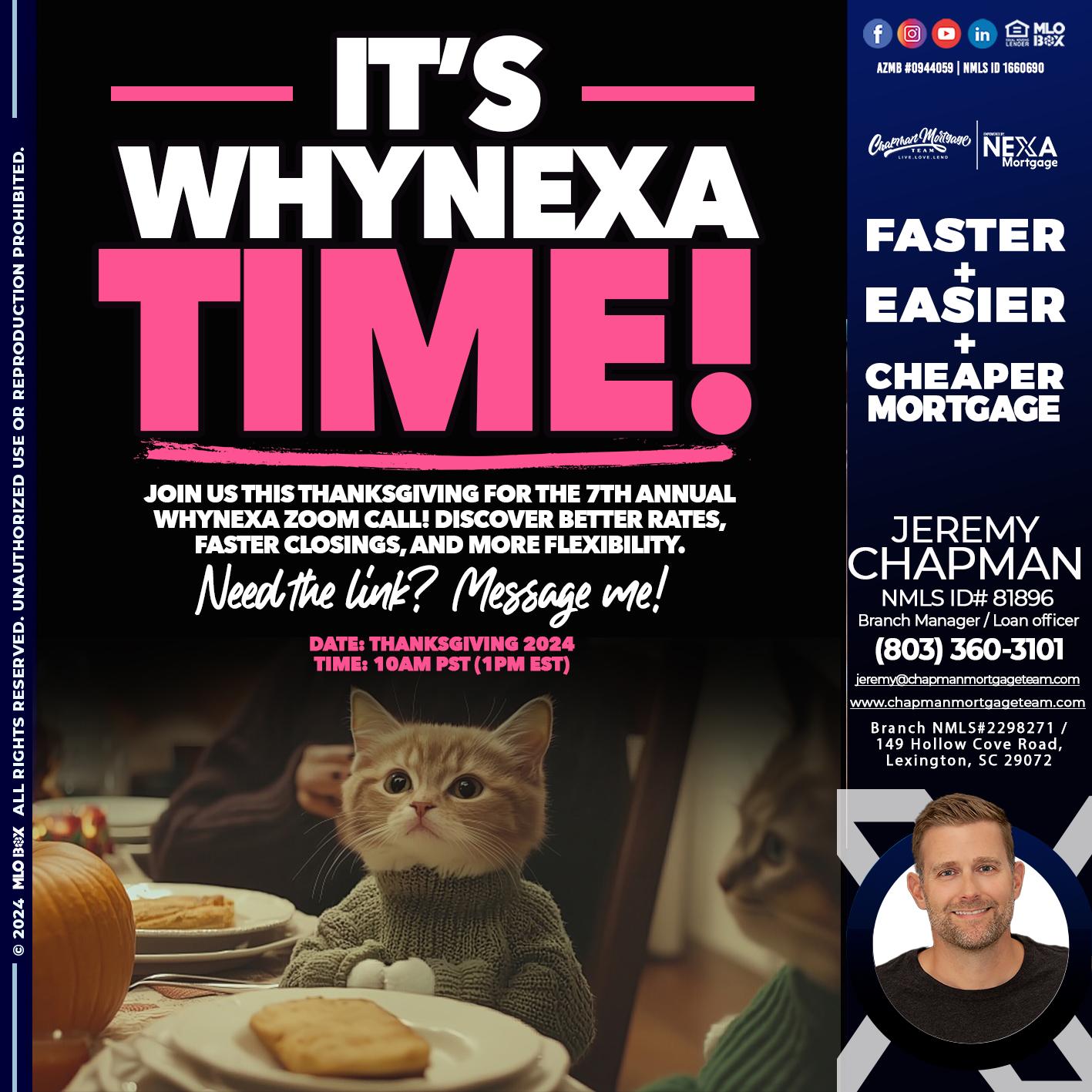 ITS WHY NEXA TIME - Jeremy Chapman -Branch Loan Officer