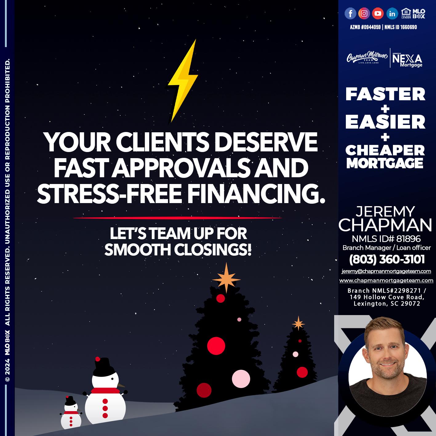 YOUR CLIENTS - Jeremy Chapman -Branch Loan Officer