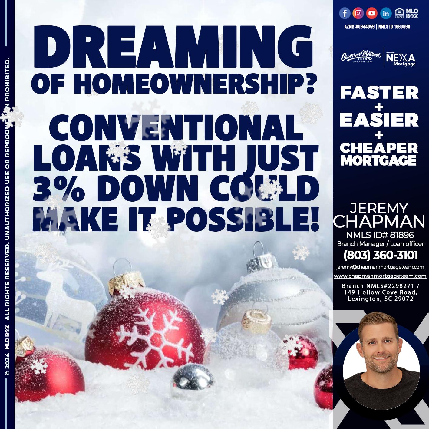 dreaming of homeowrnersip - Jeremy Chapman -Branch Loan Officer