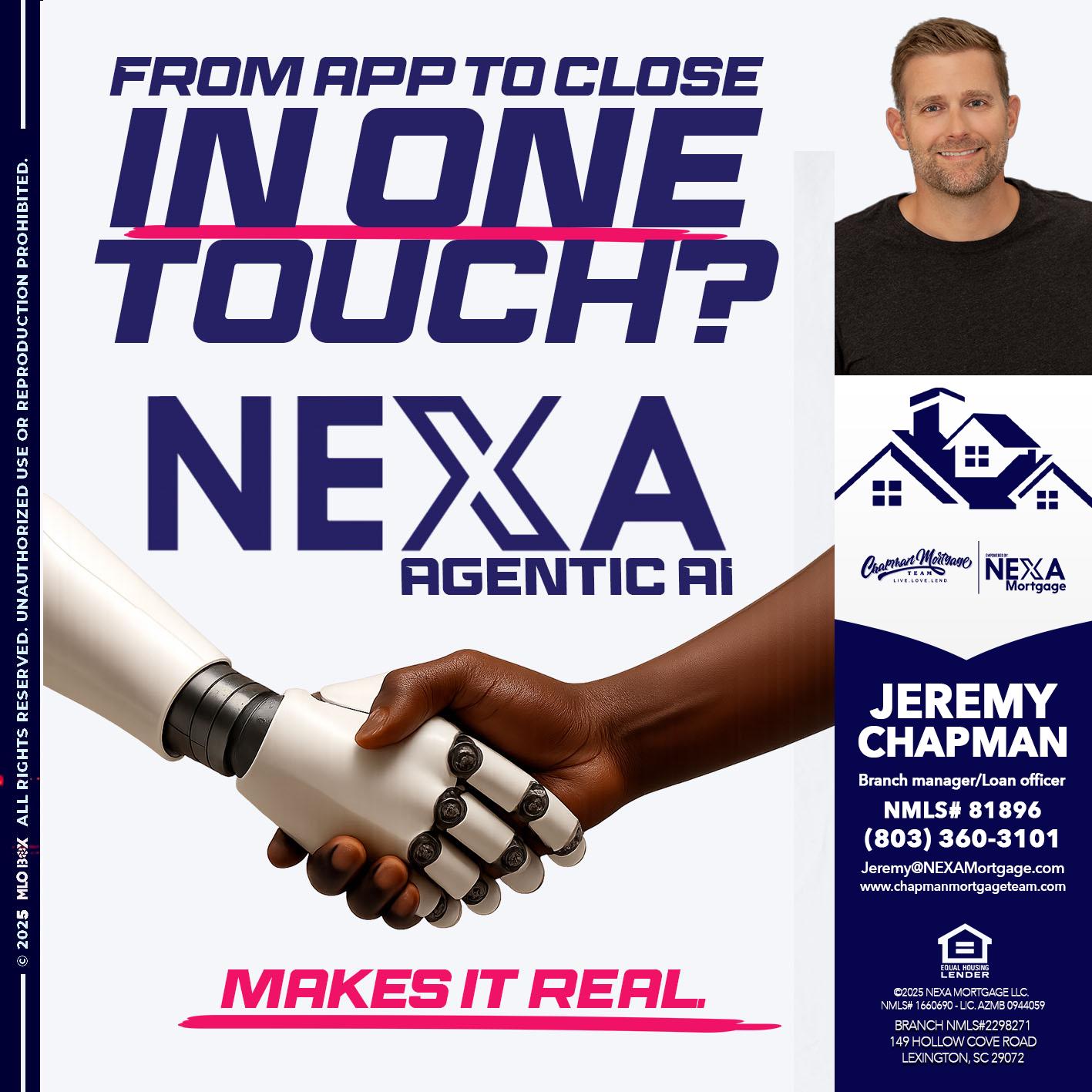 IN ONE TOUCH - Jeremy Chapman -Branch Loan Officer