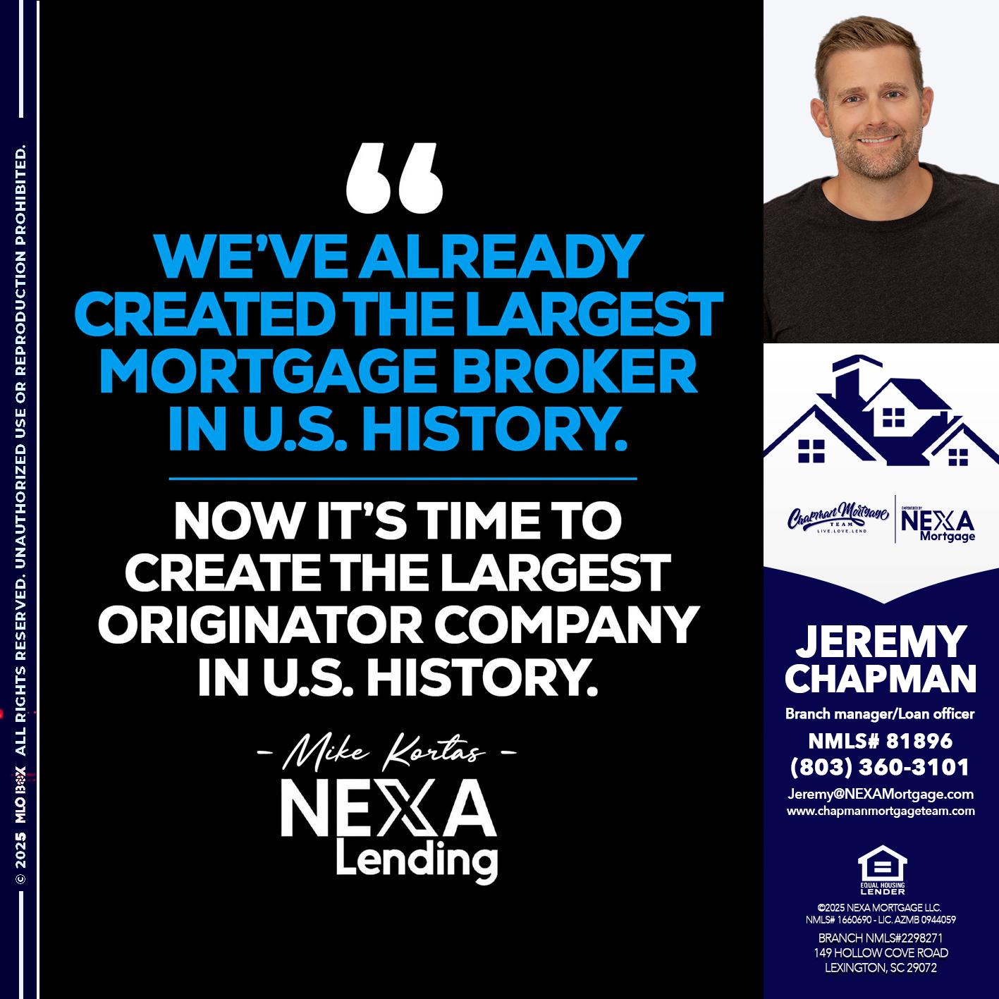 weve already - Jeremy Chapman -Branch Loan Officer